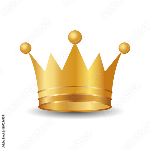 Golden crown on a white background