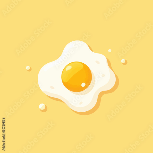 Sunny-side up egg on yellow background, breakfast food
