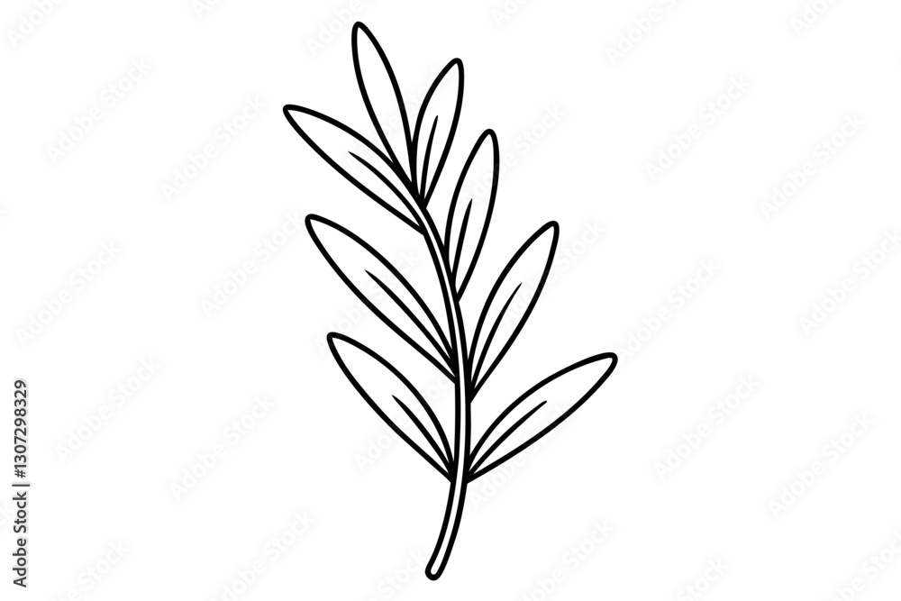 Minimal Herb Sprig Line Drawing for Culinary and Botanical Design
Minimal Herb Sprig Line Drawing for Culinary and Botanical Design
