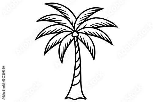 "Modern Line Art Palm Tree for Tropical and Beach Designs"

