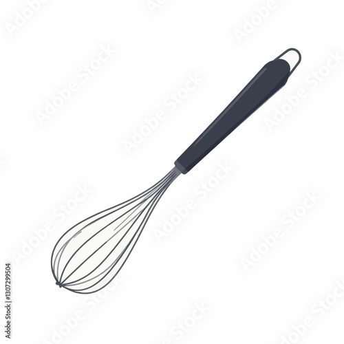 Whisk with Gray Handle on White