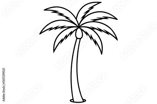 "Modern Line Art Palm Tree for Tropical and Beach Designs"


