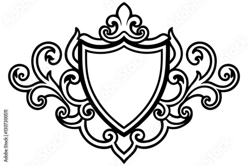 Ornamental Baroque Crest Vector Illustration for Historic and Vintage Designs

