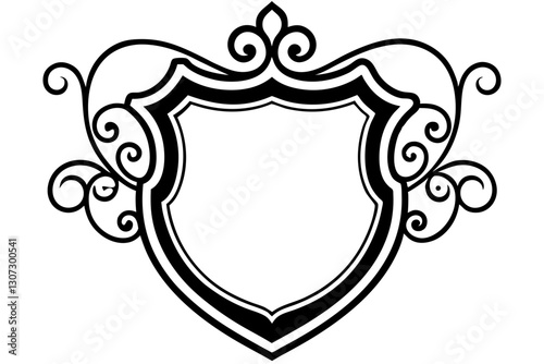 Ornamental Baroque Crest Vector Illustration for Historic and Vintage Designs

