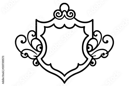 Ornamental Baroque Crest Vector Illustration for Historic and Vintage Designs

