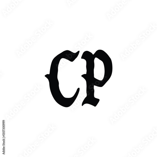 CP monogram logo design letter text name symbol monochrome logotype alphabet character simple logo