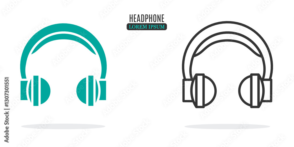 Illustration symbol. Headphone abstract illustration design. Stock vector icon. Illustration symbol. Headphone abstract illustration design. Stock vector icon.