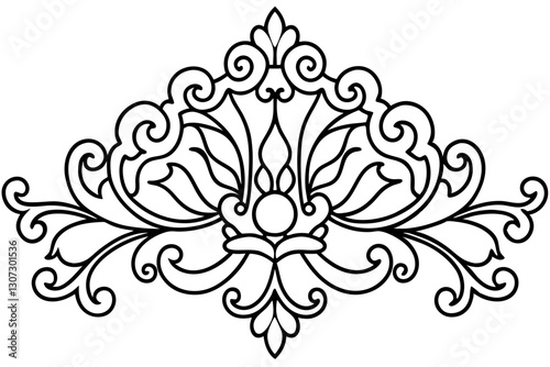 Baroque Ornamental Panel Vector – Luxury Interior Decoration Design

