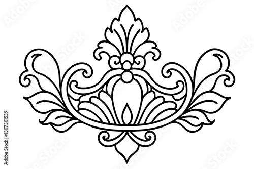 Baroque Ornamental Panel Vector – Luxury Interior Decoration Design

