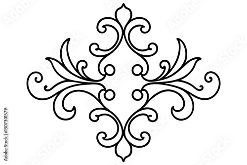 Baroque Ornamental Panel Vector – Luxury Interior Decoration Design

