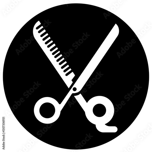 barbershop hair thinning shears icon	