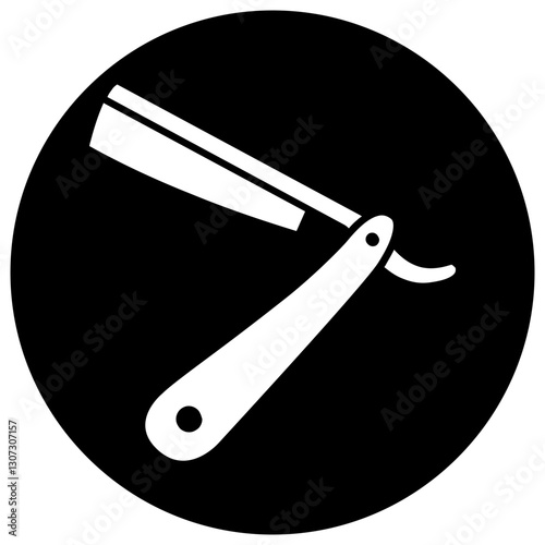 barbershop straight razor icon	