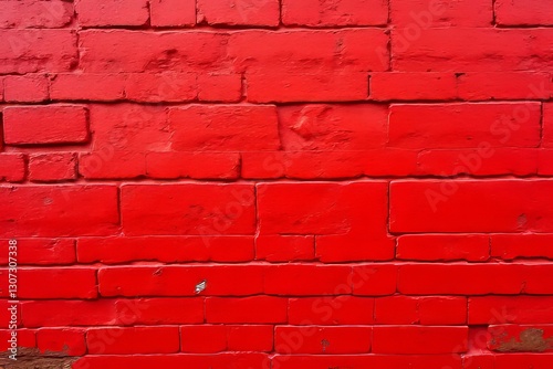 Vibrant Red Brick Wall Texture Background Image