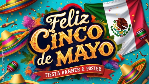 Cinco de mayo flat design background with text




