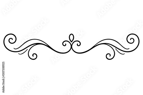 Timeless Baroque Scrollwork Line Art Vector Design

