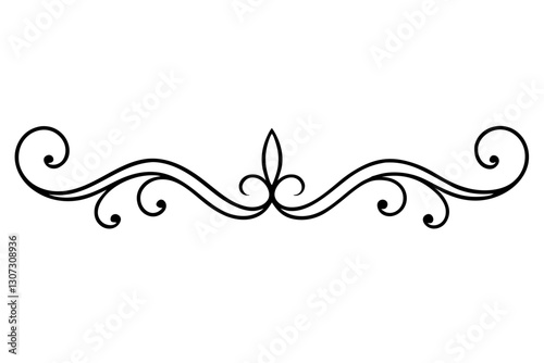 Timeless Baroque Scrollwork Line Art Vector Design

