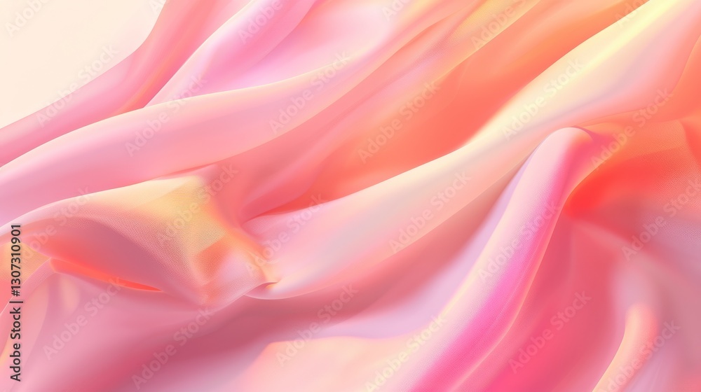 Fototapeta premium Soft Pink and Peach Fabric Drape Abstract Background