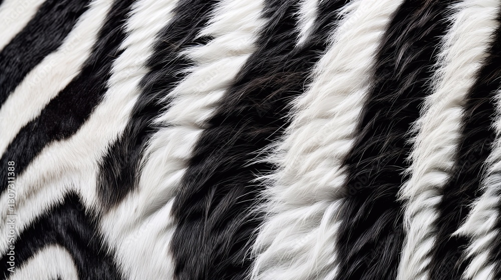 Close-up view of zebra stripes showcasing the intricate black and white patterns. The texture highlights the unique and natural design found in wildlife, ideal for backgrounds and textures Close-up view of zebra stripes showcasing the intricate black and white patterns. The texture highlights the unique and natural design found in wildlife, ideal for backgrounds and textures