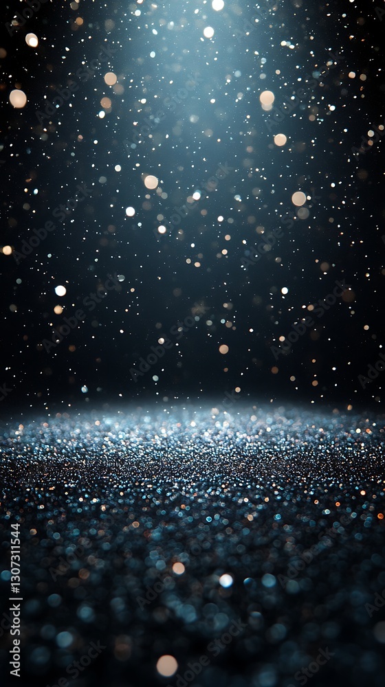 Fototapeta premium Glittering Dark Stage Background