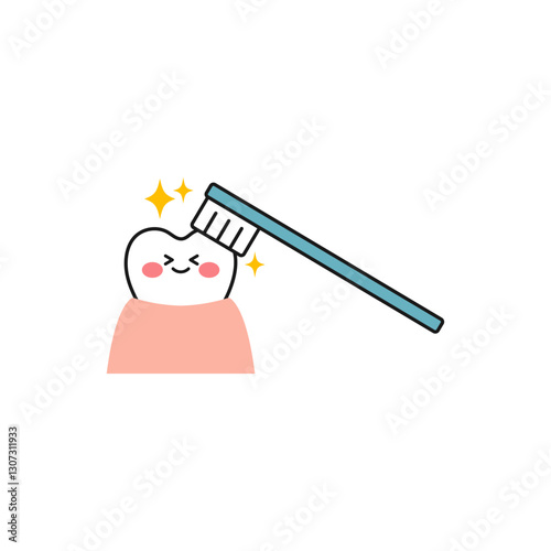かわいい歯のキャラクターのイラスト