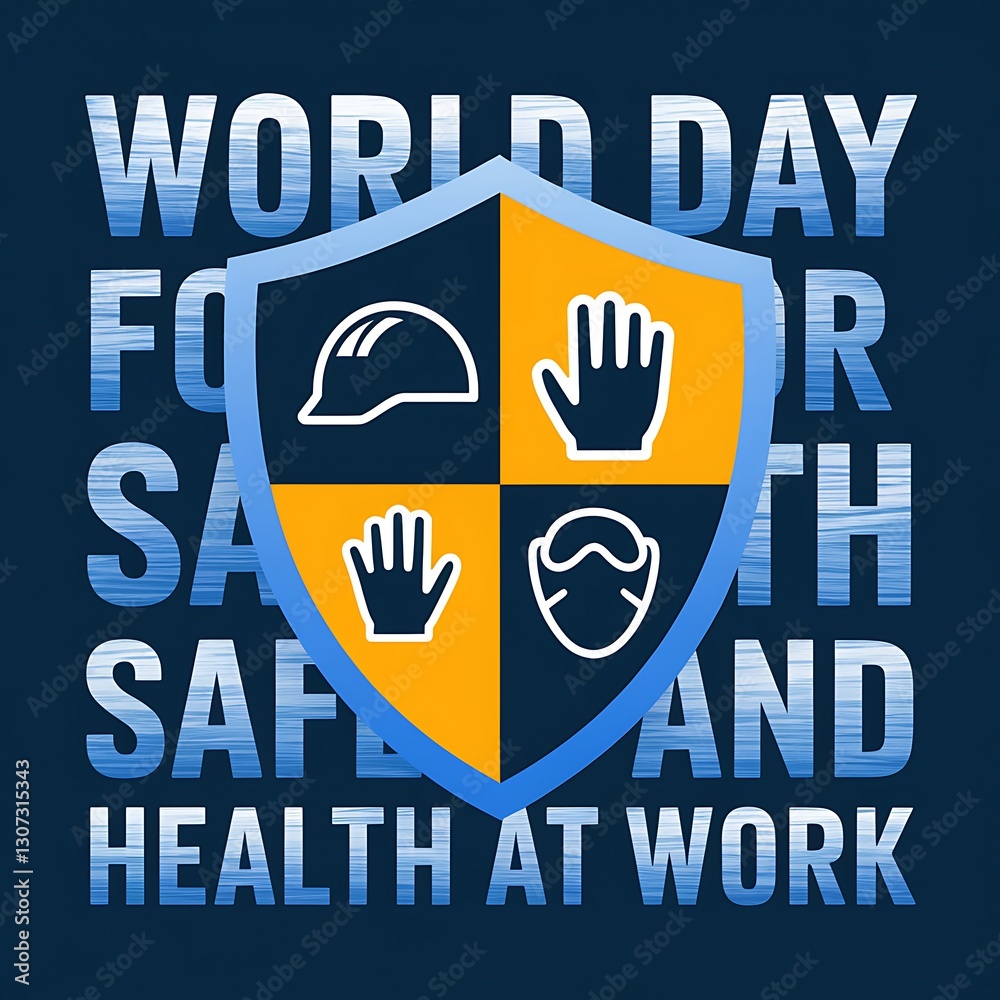 Fototapeta premium World Safety Health Workday, World Day for Safety and Health at Work 