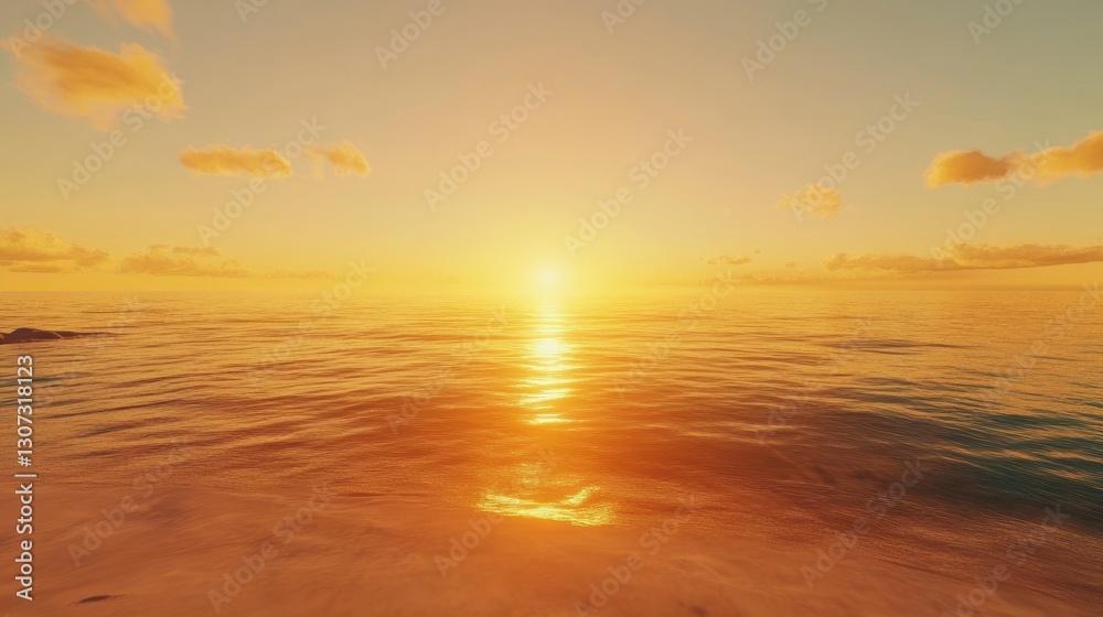 Fototapeta premium Serene Sunset Over Ocean
