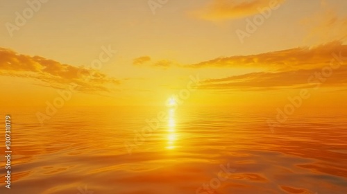 Golden Sunset Over Water