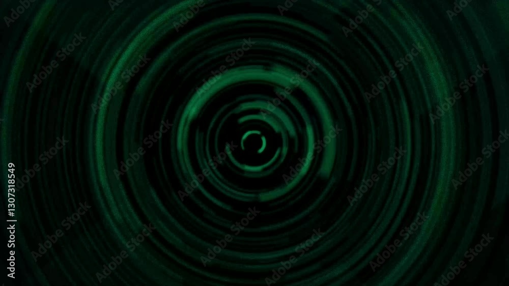 Concentric abstract circle designs move towards viewer for tunnel effect.