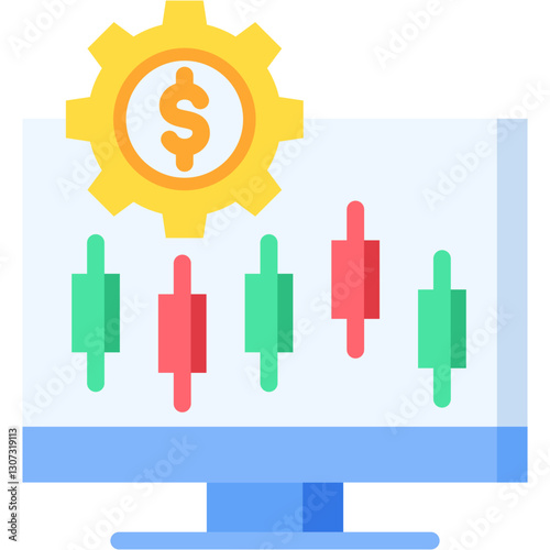 Options Trading flat color icon