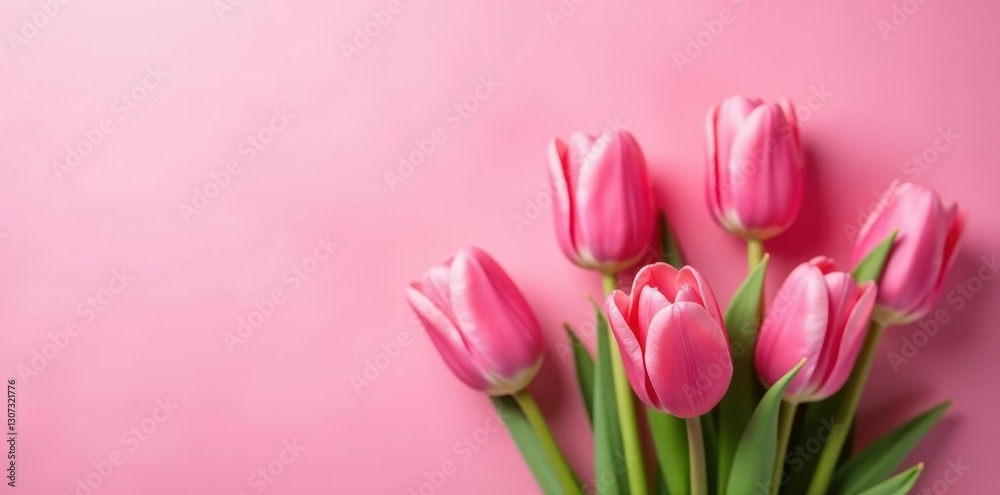 Close-up of pink tulips against a pink background, pretty, spring, tulip Close-up of pink tulips against a pink background, pretty, spring, tulip