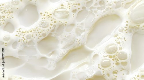 A hyperrealistic high-resolution cream texture background with smooth, flowing patterns and soft highlights. This detailed photography captures the richness and depth of the creamy surface, perfect fo