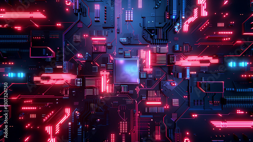 top view of abstract technology background