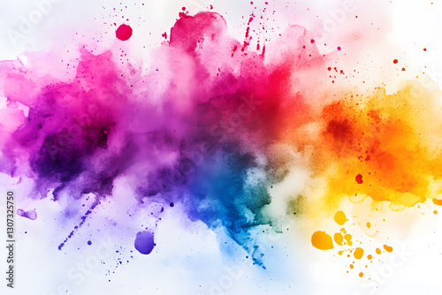 Abstract Holi Watercolor Design 