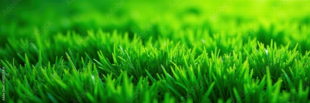 Obraz premium Intricate artificial turf texture, vibrant green hues, top view, field