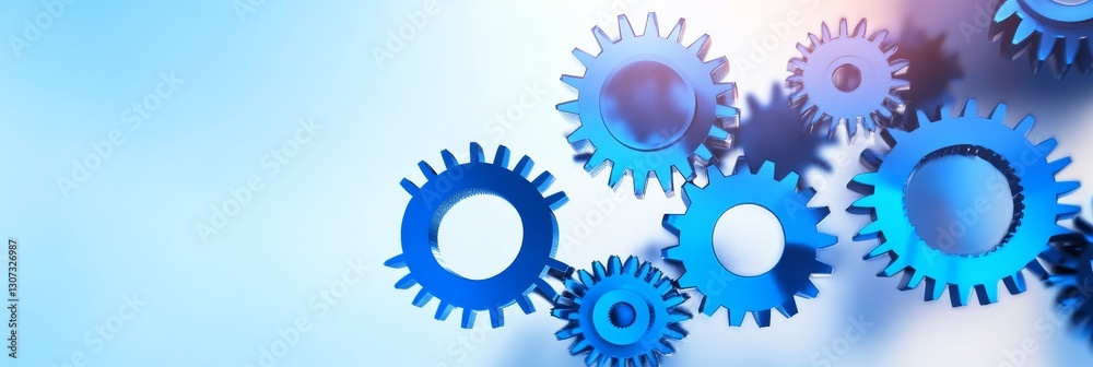 Interconnected Gears: Synergy and Collaboration - Synergy, teamwork, efficiency, precision, and innovation are symbolized by this of interlocked gears working together