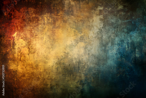 Background Painting Abstract Texture Abstract Vintage Painted Wall with Rough Brush Strokes and Faded Colors photo