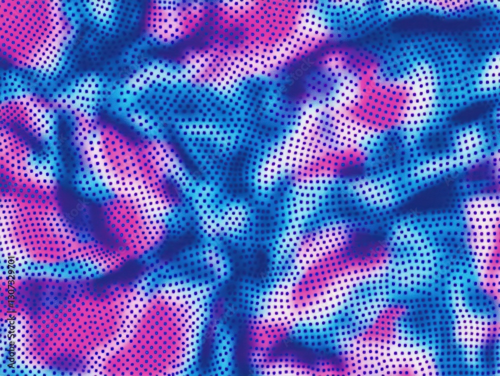 Fototapeta premium Abstract Dotted Wavy Pattern In Shades Of Blue Pink And Purple With A Textured Appearance