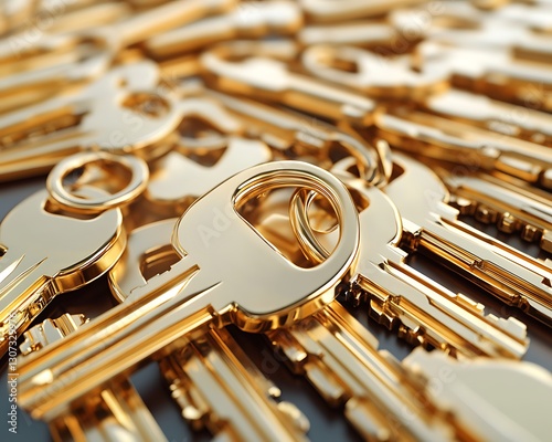 Golden Keys Clustered Close-up