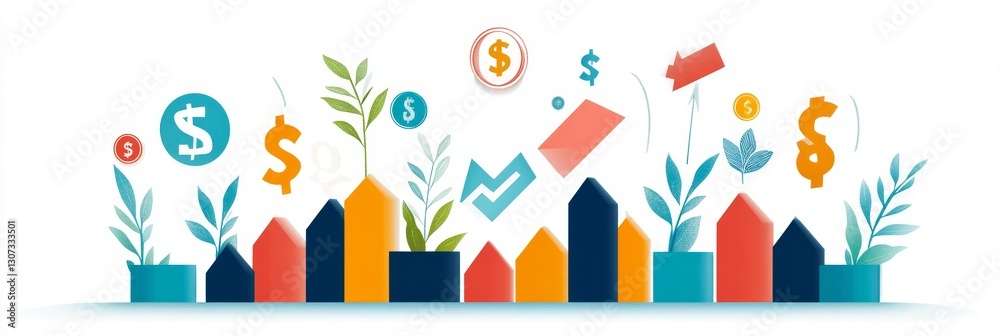 Modern Business Growth Graph: Profit Increase and Financial Success - Upward trend, financial growth, investment success, business prosperity Modern Business Growth Graph: Profit Increase and Financial Success - Upward trend, financial growth, investment success, business prosperity