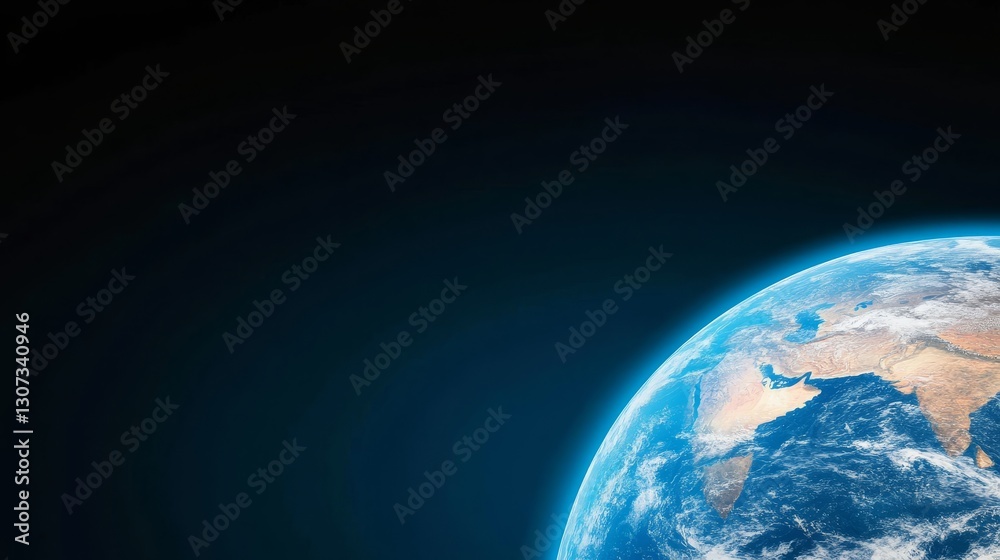 Fototapeta premium Planet Earth from Space - Stunning view of planet Earth from space, showing continents and oceans. Perfect for environmental or global themes