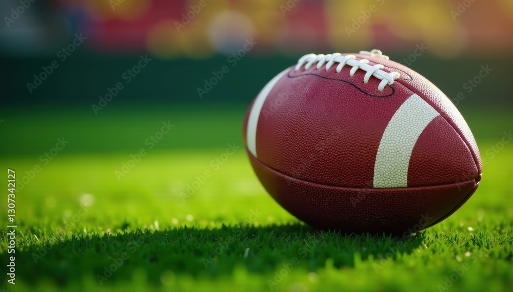 Perfectly-stitched football, pristine condition , athletic, gridiron Perfectly-stitched football, pristine condition , athletic, gridiron