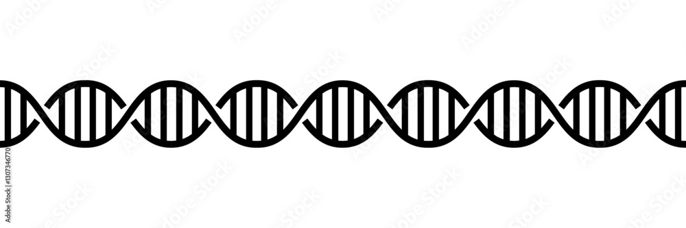 DNA molecule double helix pattern brush isolated on transparent background.