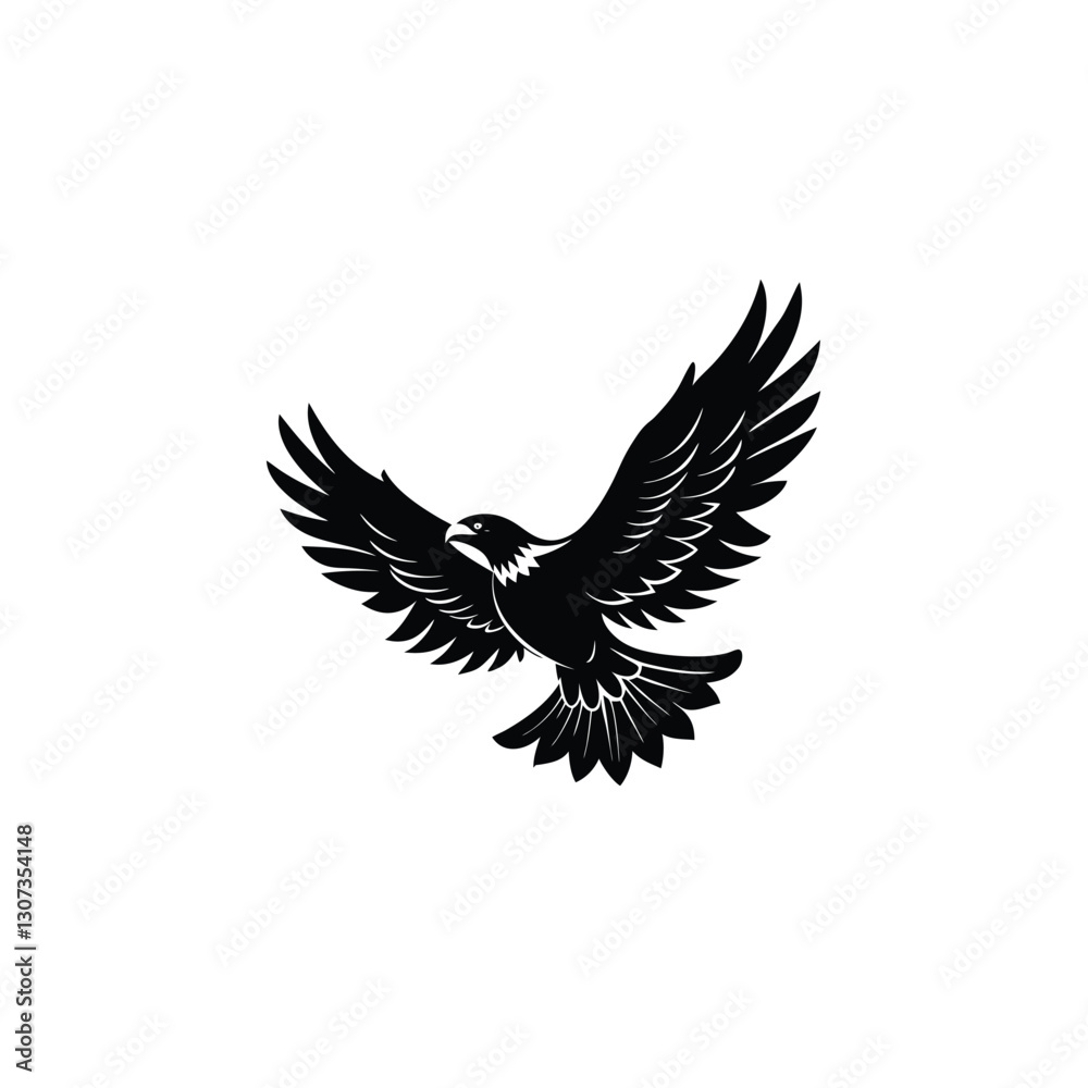 Fototapeta premium Eagle Silhouette Detailed Vector Design