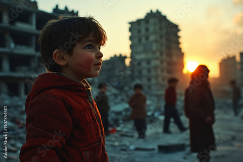 A Child's Gaze: Innocence Amidst the Ruins of War in Syria