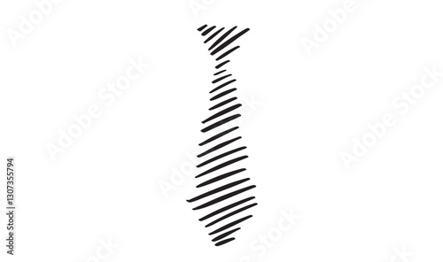 Necktie drawing line black color family man happy father day june month businessman  accessory happy father day necktie male man boy grandfather doodle symbol sign element fabric silk graphic design 