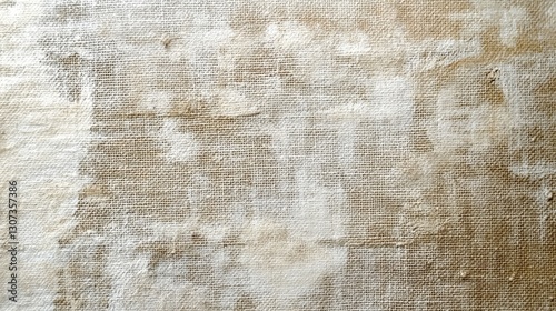 Worn and stained canvas fabric surface with visible woven texture
