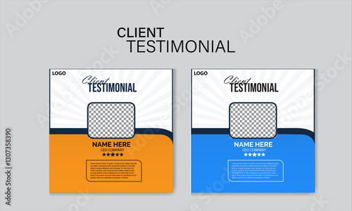 Modern Clients testimonial template design with shape