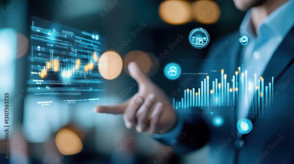 Fototapeta premium Dynamic Business Presentation With Interactive Data