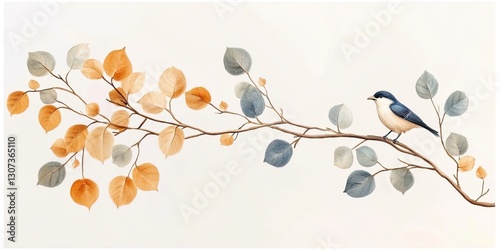 a bird perched on a tree br...