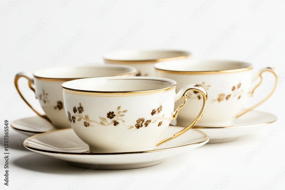 Floral-Inspired Gold-Trimmed Tea Set for Elegant Occasions Floral-Inspired Gold-Trimmed Tea Set for Elegant Occasions
